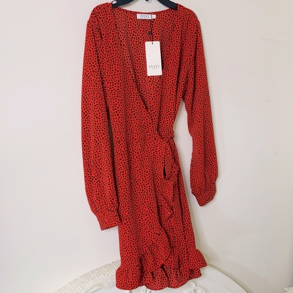 IVIVI Polka Dot Wrap Dress NWT - Picture 5 of 11